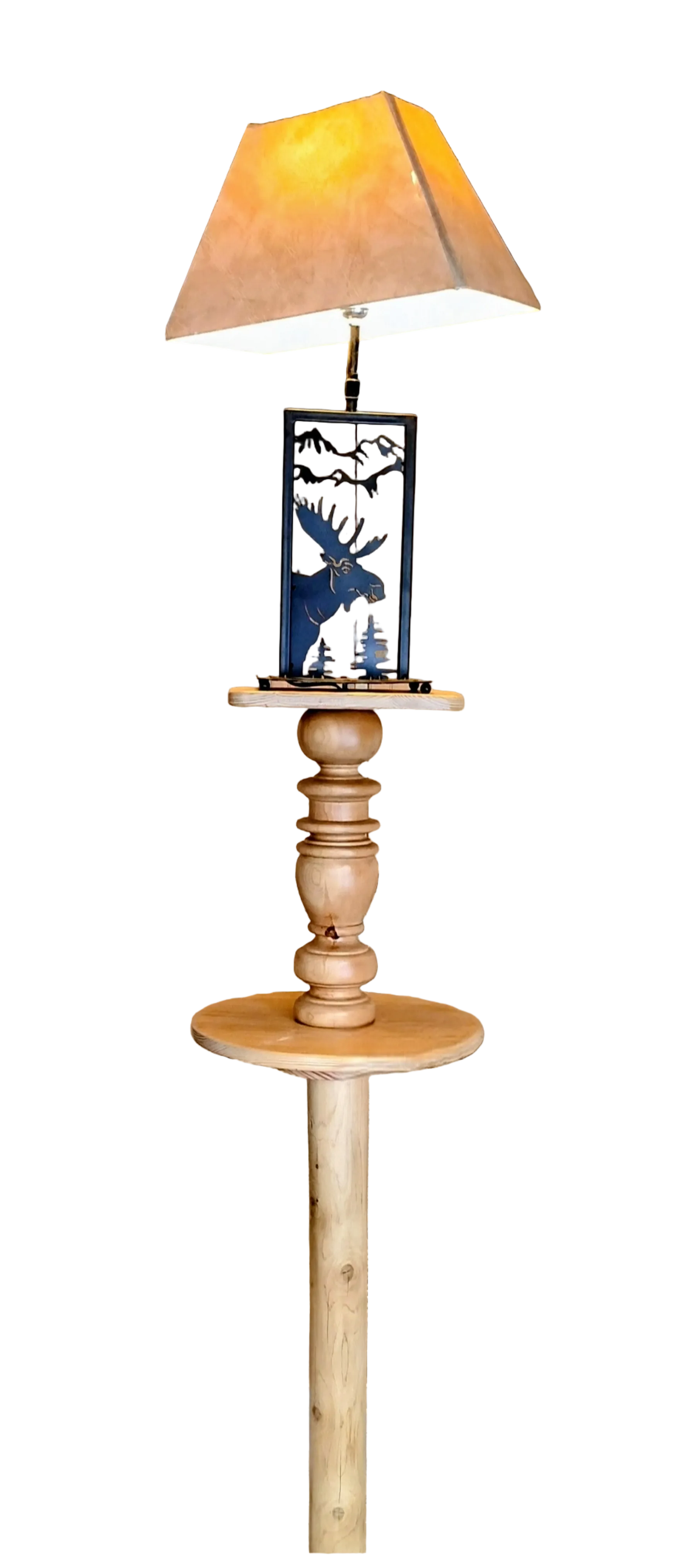 ADK Handcrafted Wooden Floor Lamp