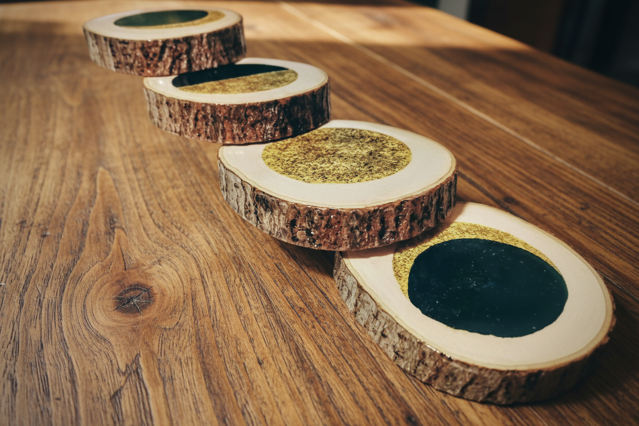 Moonlit Moon Phase Coaster Set