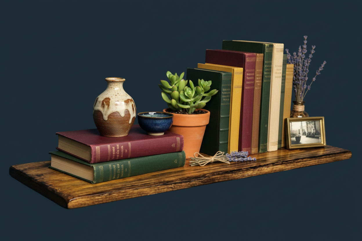 Pinehaven Walnut Shelf — Hand‑Stained Pine