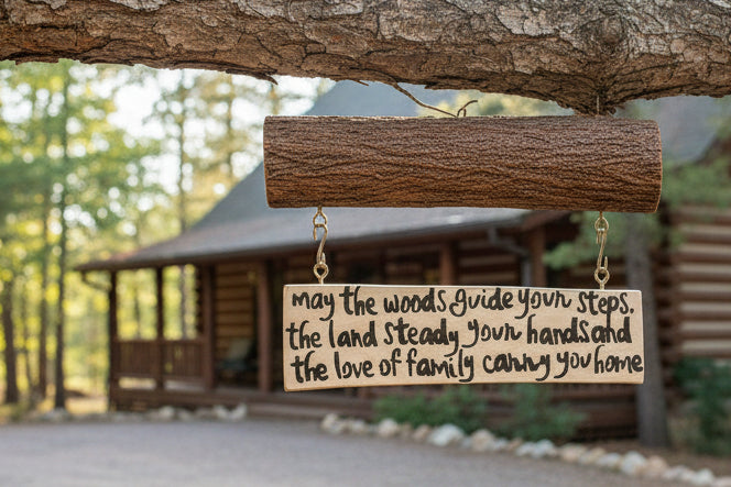 Irish Whisper Log Hanger — Handcrafted Rustic Decor