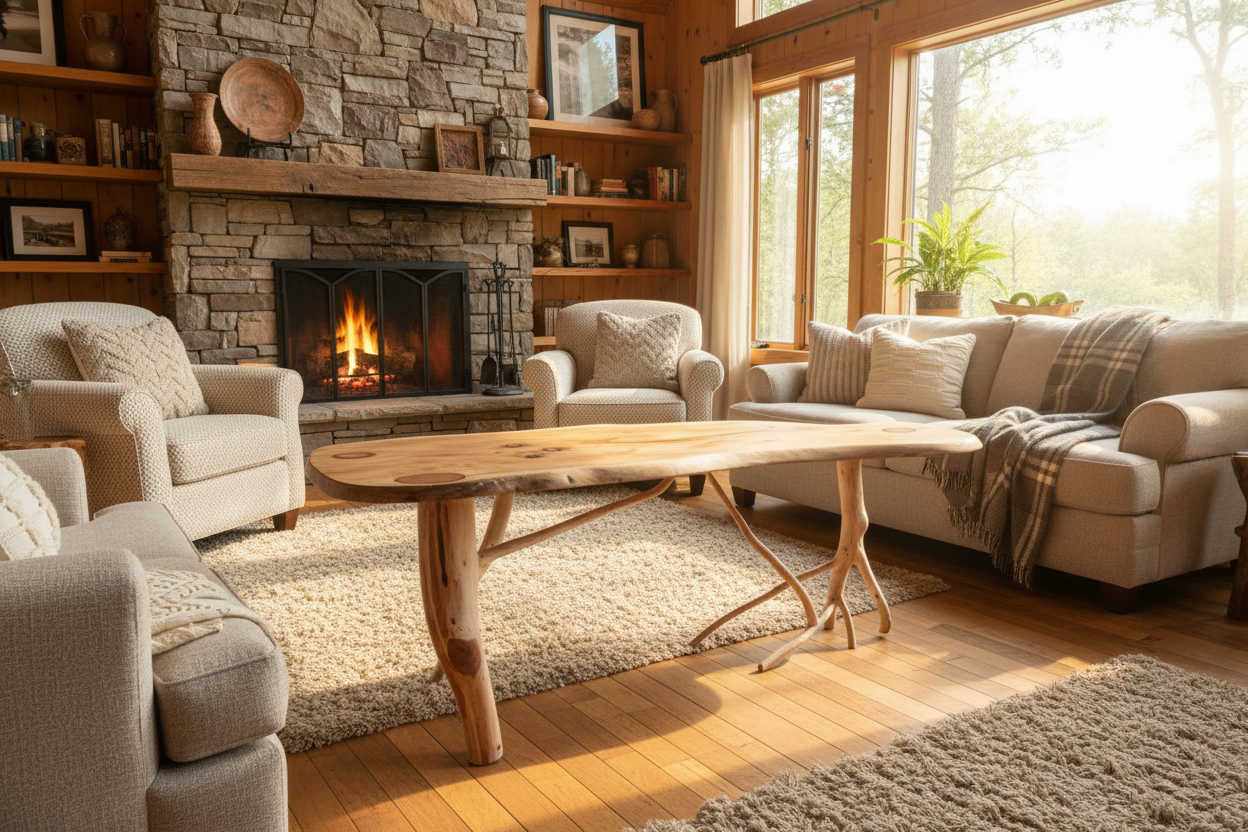 Handmade ADK-Style Solid Wood Coffee Table