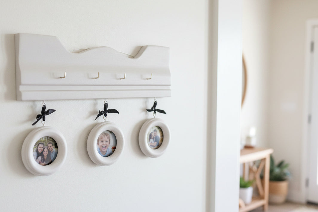 Hearthline Trio Gallery & Key Rail — Mistwood Gray