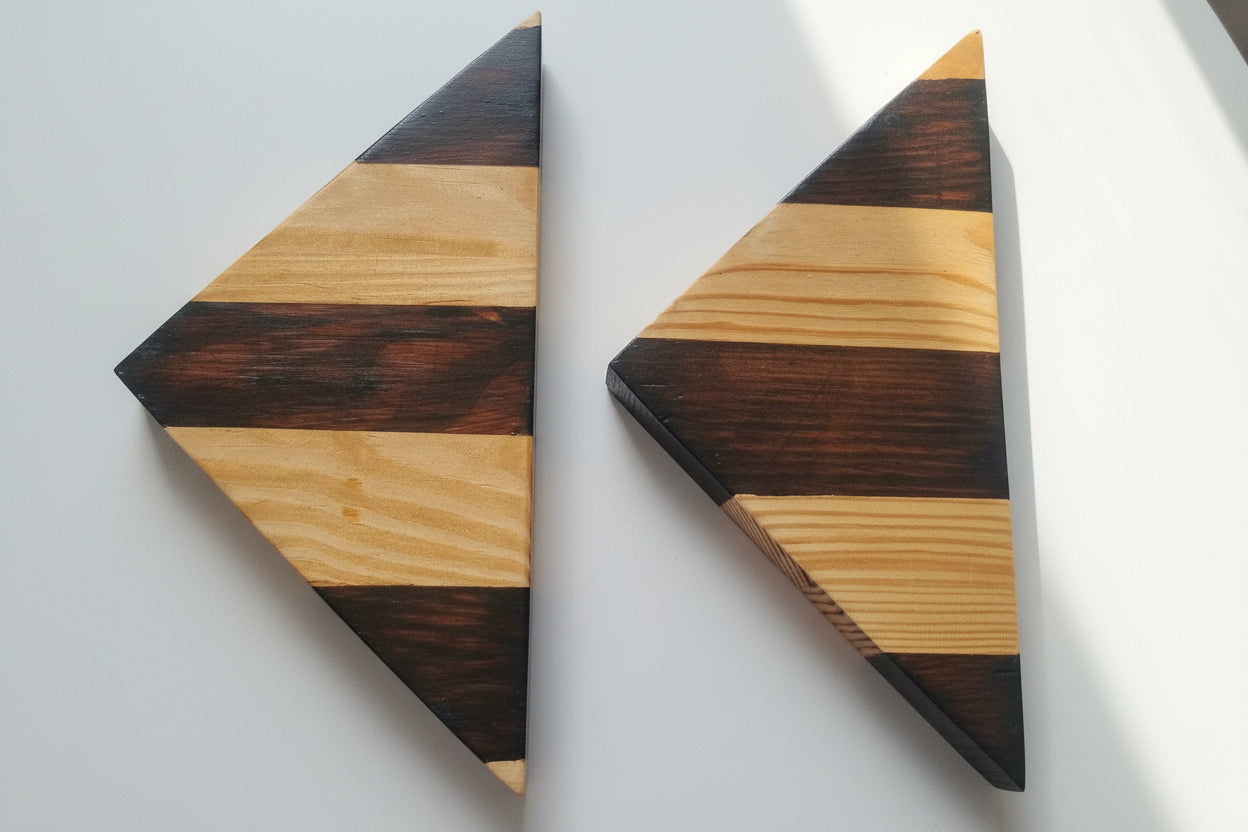 Parallel Grain Corner Set — Handcrafted Wood Shelves