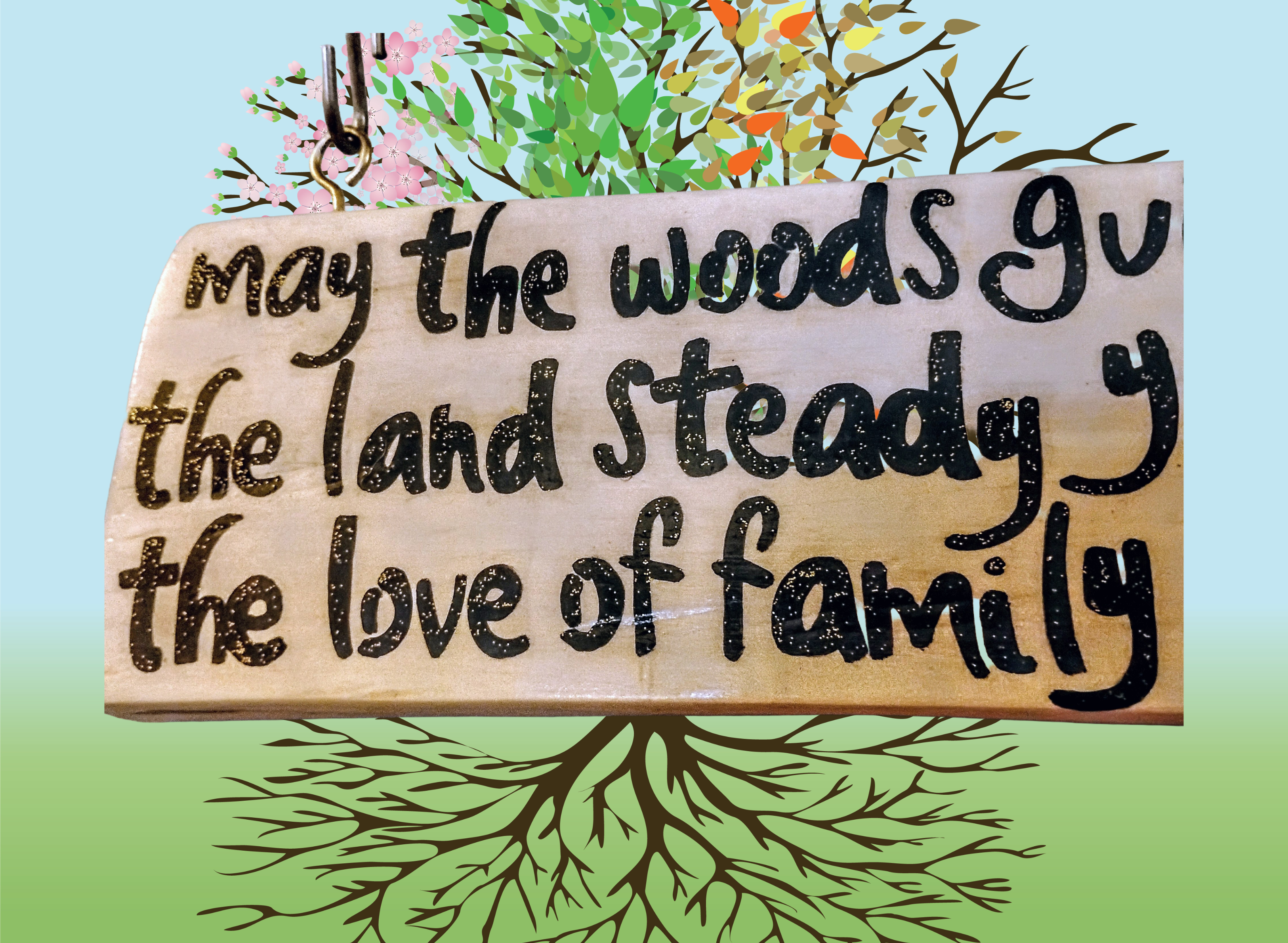 Irish Whisper Log Hanger — Handcrafted Rustic Decor