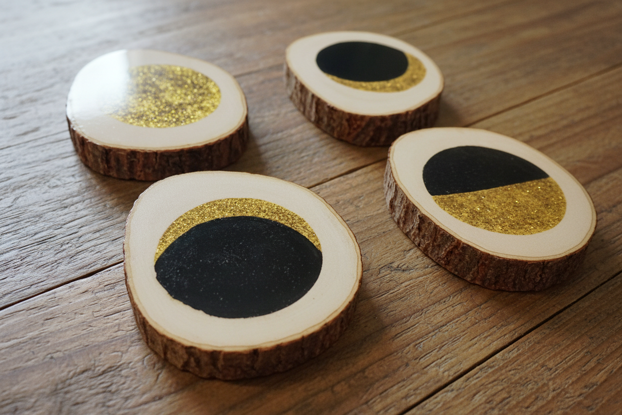 Moonlit Moon Phase Coaster Set