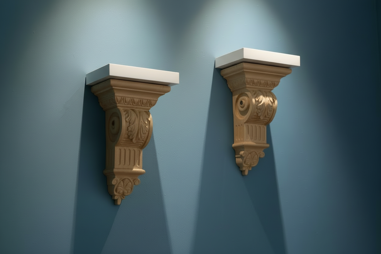 Ivory Manor Corbel Shelves — Pair