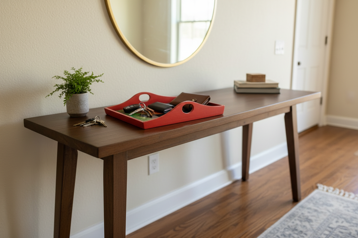 Sunset Silhouette Tray — Handcrafted Wooden Catchall