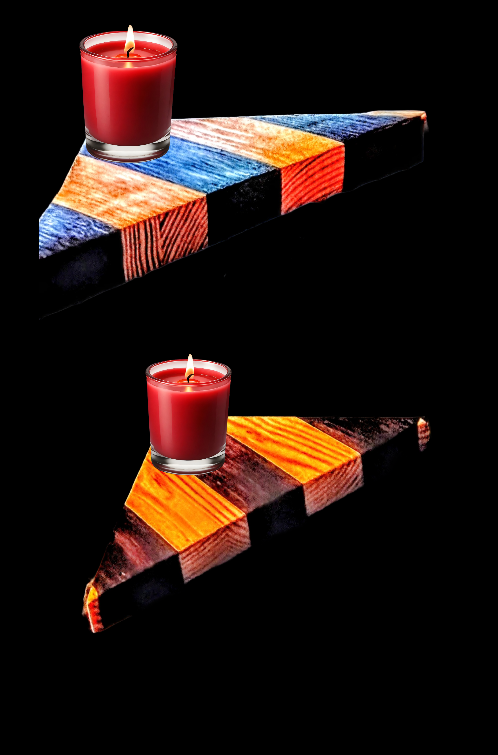 Parallel Grain Corner Set — Handcrafted Wood Shelves